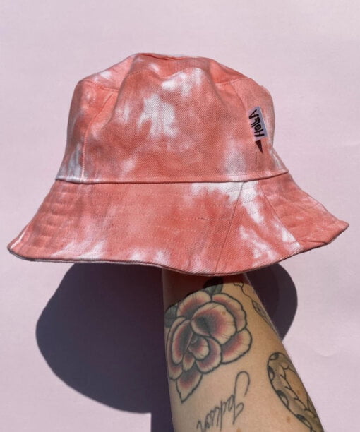 Up-cycled tie dye bucket hat