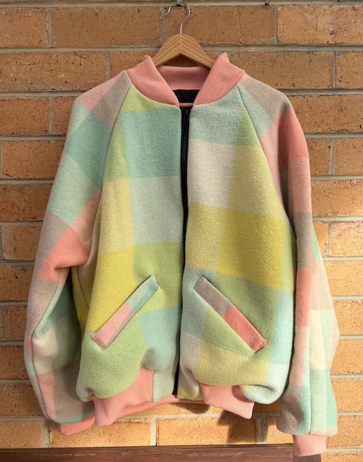 Vintage up-cycled woolly bomber jacket