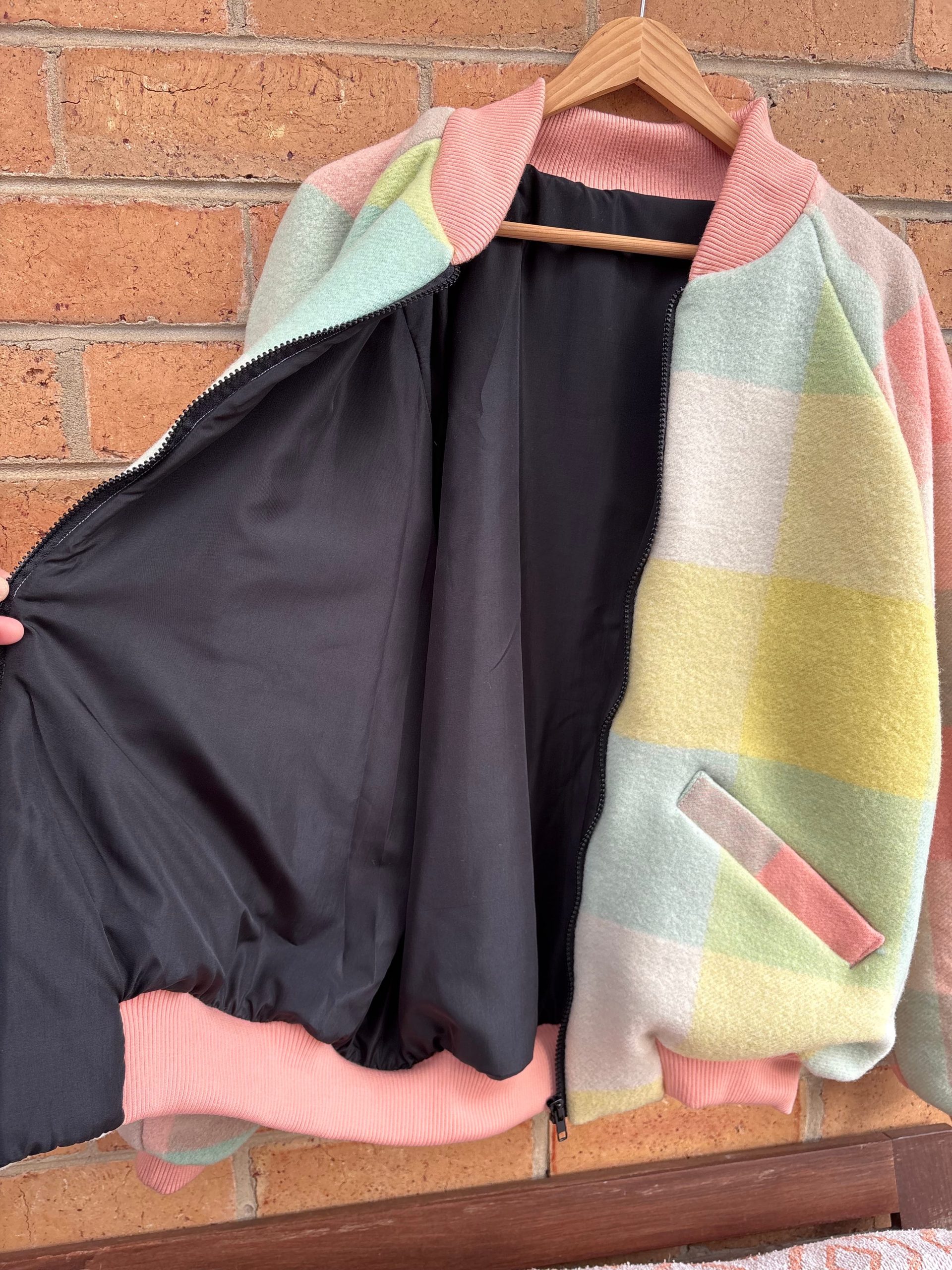 Vintage up-cycled woolly bomber jacket - Image 4