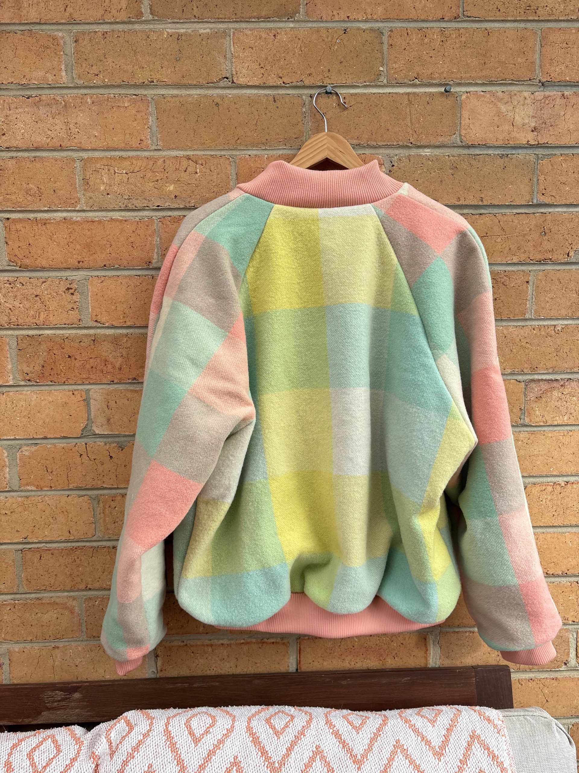 Vintage up-cycled woolly bomber jacket - Image 3